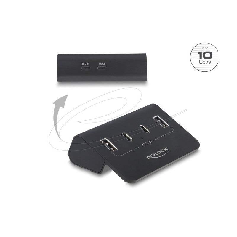 USB 10 Gbps Hub with 2 USB Type-C and 2