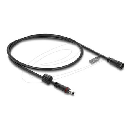 Delock - Prodlužovací šnura - DC jack 5.5 mm x 2.1 mm (M) ochranná cepka do DC jack 5.5 mm x 2.1 mm (F) se závitem - 12 - 24 V