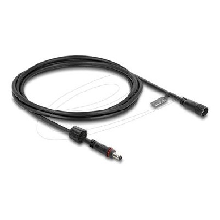 Delock - Prodlužovací šnura - DC jack 5.5 mm x 2.1 mm (M) ochranná cepka do DC jack 5.5 mm x 2.1 mm (F) se závitem - 12 - 24 V