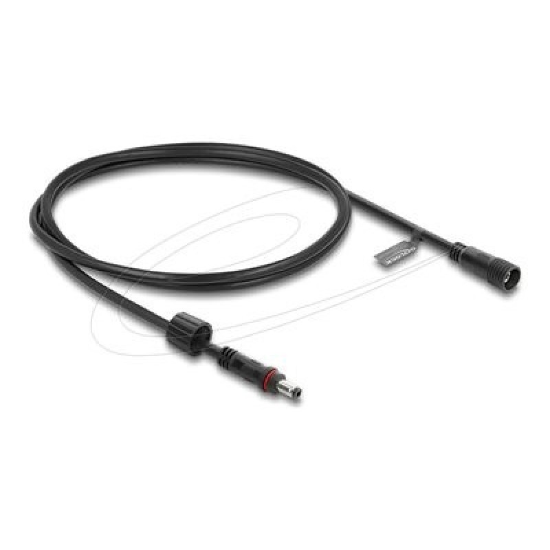 Delock - Prodlužovací šnura - DC jack 5.5 mm x 2.5 mm (M) ochranná cepka do DC jack 5.5 mm x 2.5 mm (F) se závitem - 12 - 24 V