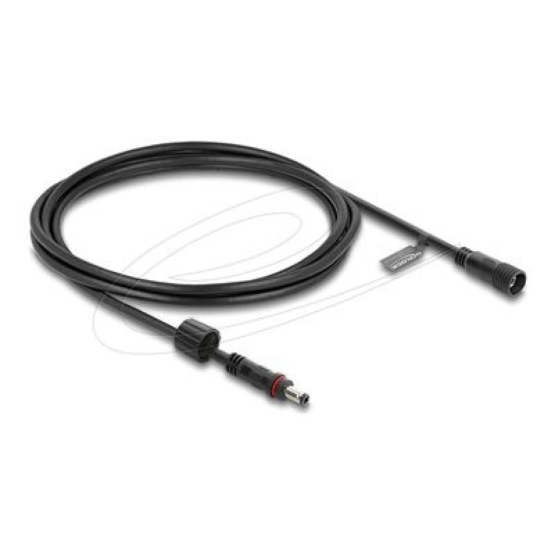 Delock - Prodlužovací šnura - DC jack 5.5 mm x 2.1 mm (M) ochranná cepka do DC jack 5.5 mm x 2.1 mm (F) se závitem - 12 - 24 V
