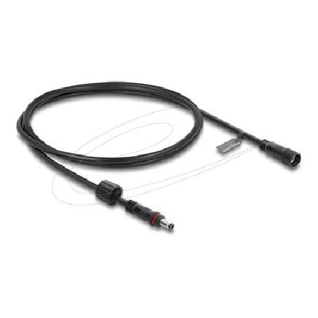 Delock - Prodlužovací šnura - DC jack 5.5 mm x 2.5 mm (M) ochranná cepka do DC jack 5.5 mm x 2.5 mm (F) se závitem - 12 - 24 V