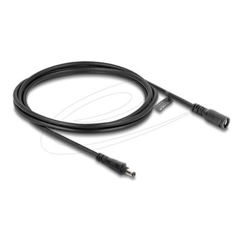 Delock - Prodlužovací šnura - DC jack 2,1 x 5,5 mm (M) do DC jack 2,1 x 5,5 mm (F) bayonet lock - 12 - 24 V - 2 m - cerná