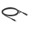 Delock - Prodlužovací šnura - DC jack 2,1 x 5,5 mm (M) do DC jack 2,1 x 5,5 mm (F) bayonet lock - 12 - 24 V - 2 m - cerná