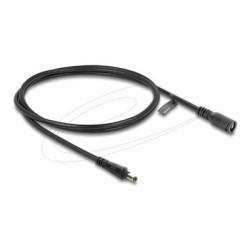 Delock - Prodlužovací šnura - DC jack 5.5 mm x 2.1 mm (M) do DC jack 5.5 mm x 2.1 mm (F) bayonet lock - 12 - 24 V - 1 m - cerná