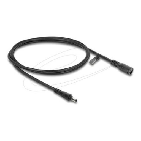 Delock - Prodlužovací šnura - DC jack 5.5 mm x 2.1 mm (M) do DC jack 5.5 mm x 2.1 mm (F) bayonet lock - 12 - 24 V - 1 m - cerná