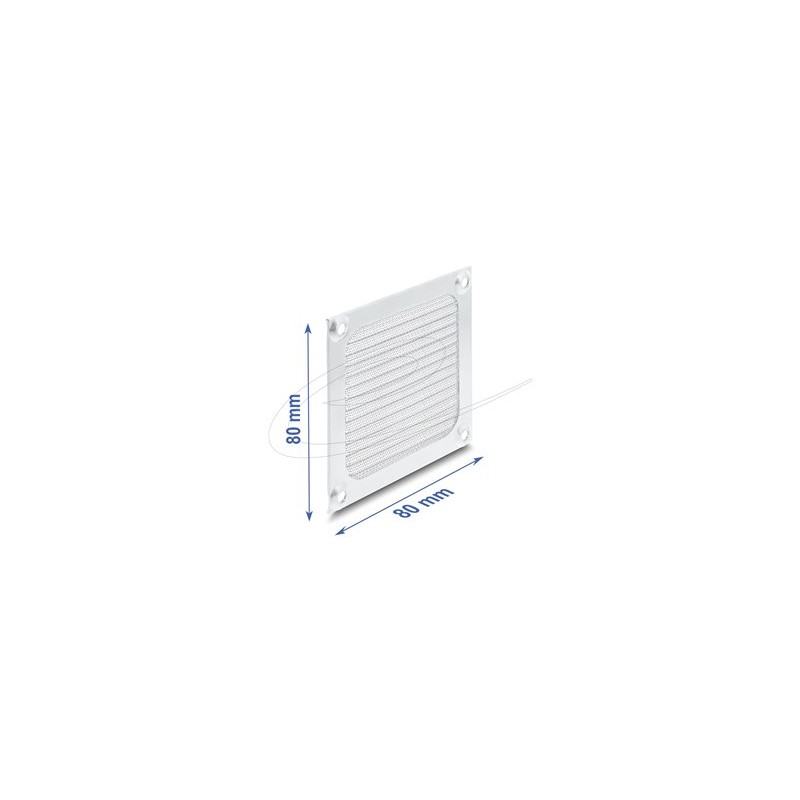 Fan Grill 80 x 80 mm aluminum - fan dust