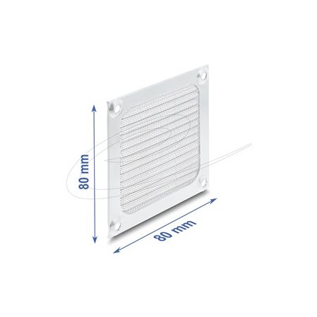 Fan Grill 80 x 80 mm aluminum - fan dust