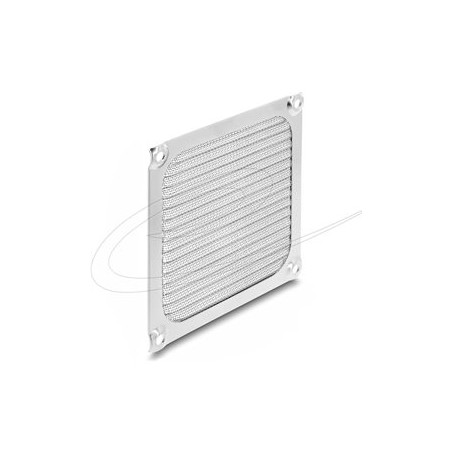 Delock - Mrížka ventilátoru s filtrem - 92 x 92 mm, hliník, nerezová ocel filtr mesh - stríbrná