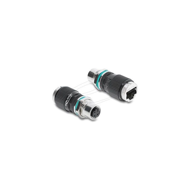 M12 Adapter D-coded 4 pin female to RJ45 90663