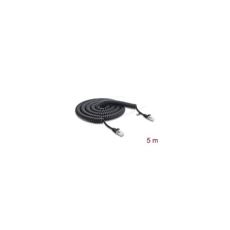 RJ45 Coiled Cable plug to plug Cat.5e 5