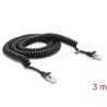 Delock - Patch kabel - RJ-50 (M) do RJ-50 (M) - 3 m - 5 mm - CAT 5e - spirálový - cerná