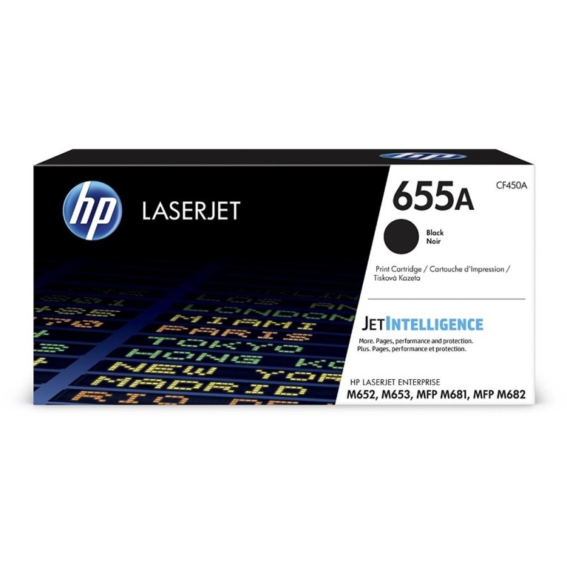 HP 655A Black Original LaserJet Toner Cartridge (CF450A) (12,500 pages)
