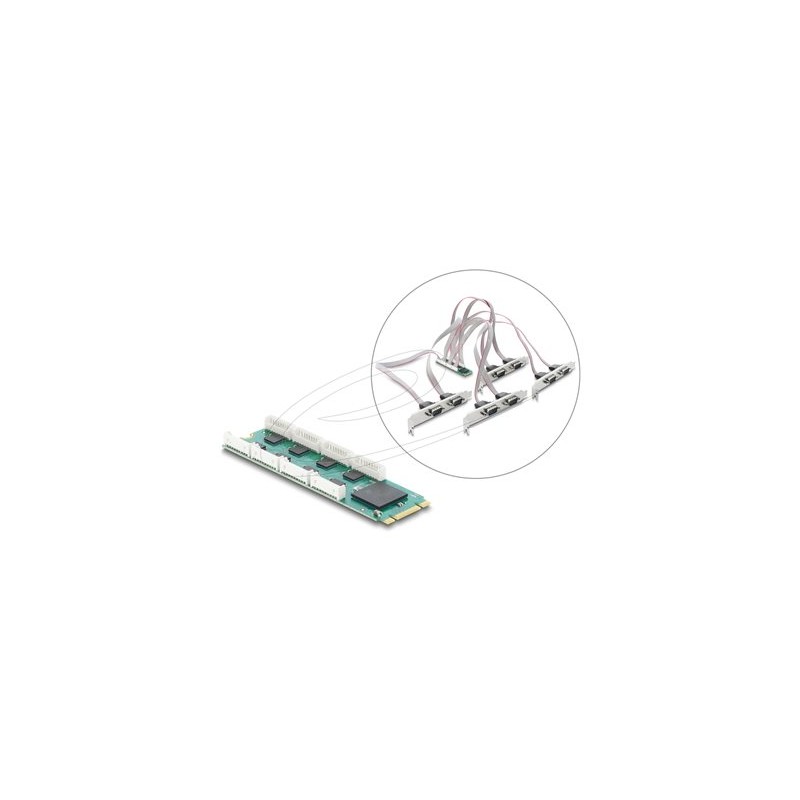 M.2 Card to 8 x Serial RS-232 DB9 with S