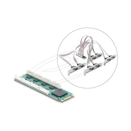 M.2 Card to 8 x Serial RS-232 DB9 with S