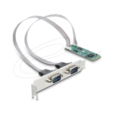 M.2 Card to 2 x Serial RS-232 DB9 with S