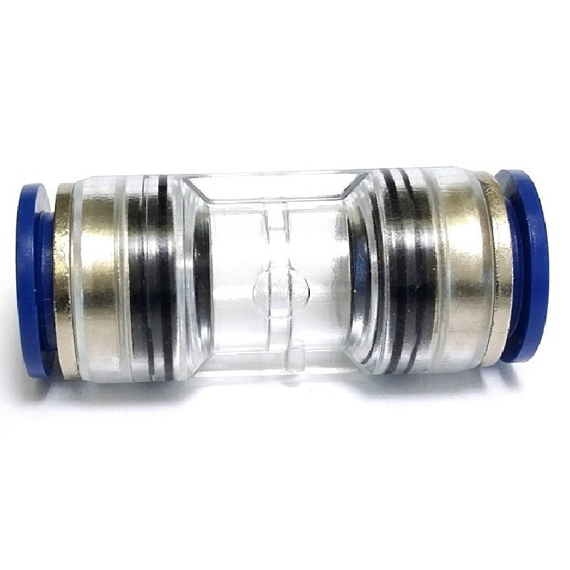 Spojka mikrotrubiček s kovovou vložkou - přímá, průhledná, prům.14/10mm vodotěsná