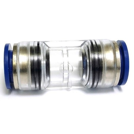 Spojka mikrotrubiček s kovovou vložkou - přímá, průhledná, prům.14/10mm vodotěsná
