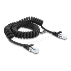 Delock - Patch kabel - RJ-50 (M) do RJ-50 (M) - 1 m - 5 mm - CAT 5e - spirálový - cerná