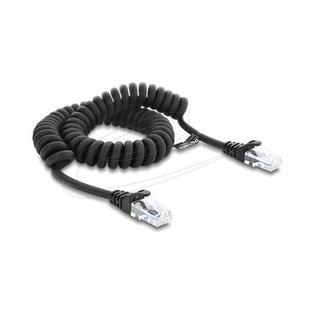 Delock - Patch kabel - RJ-50 (M) do RJ-50 (M) - 1 m - 5 mm - CAT 5e - spirálový - cerná