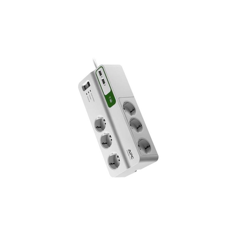 APC Essential SurgeArrest con caricatore USB 2 porte, 5 V, 2,4 A, 230 V, Italia, 6 prese