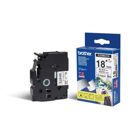 BROTHER TZEFX241 - kazeta TZ šírky 18mm, flexibilní páskou TZE-FX241, bílá/černé písmo