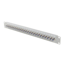 PATCH PANEL 24 PORTŮ 1U S KONEKTOREM TYPU F ŠEDÝ LANBERG