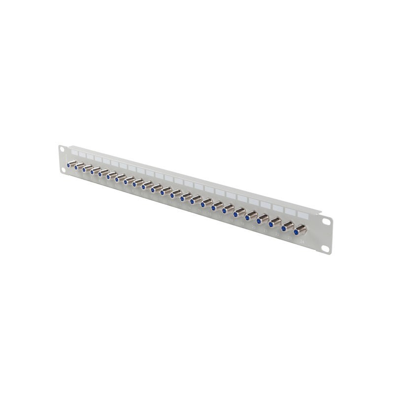PATCH PANEL 24 PORTŮ 1U S KONEKTOREM TYPU F ŠEDÝ LANBERG