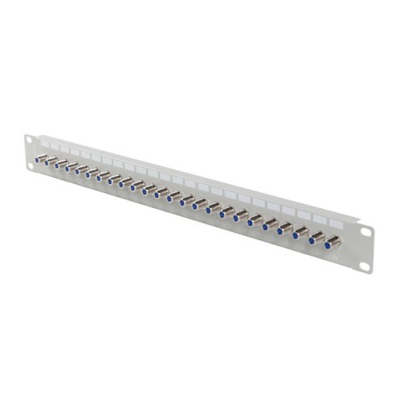 PATCH PANEL 24 PORTŮ 1U S KONEKTOREM TYPU F ŠEDÝ LANBERG