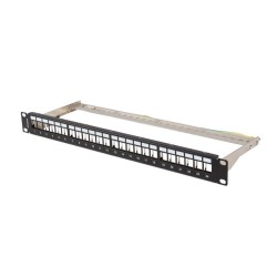 PATCH PANEL 24 PORTŮ 1U 19" FTP PRO MODULY KEYSTONE ČERNÝ LANBERG