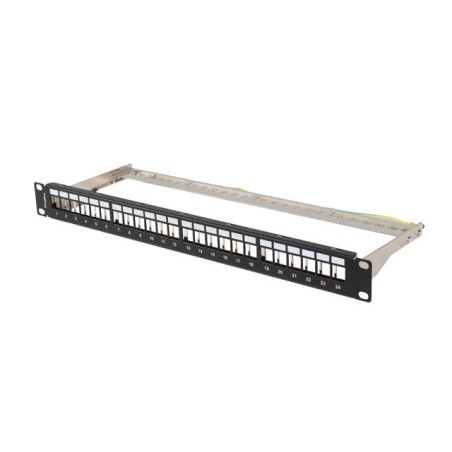 PATCH PANEL 24 PORTŮ 1U 19" FTP PRO MODULY KEYSTONE ČERNÝ LANBERG