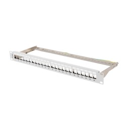 PATCH PANEL PRÁZDNÝ 24 PORTŮ 1U 19" FTP PRO MODULY KEYSTONE ŠEDÝ LANBERG