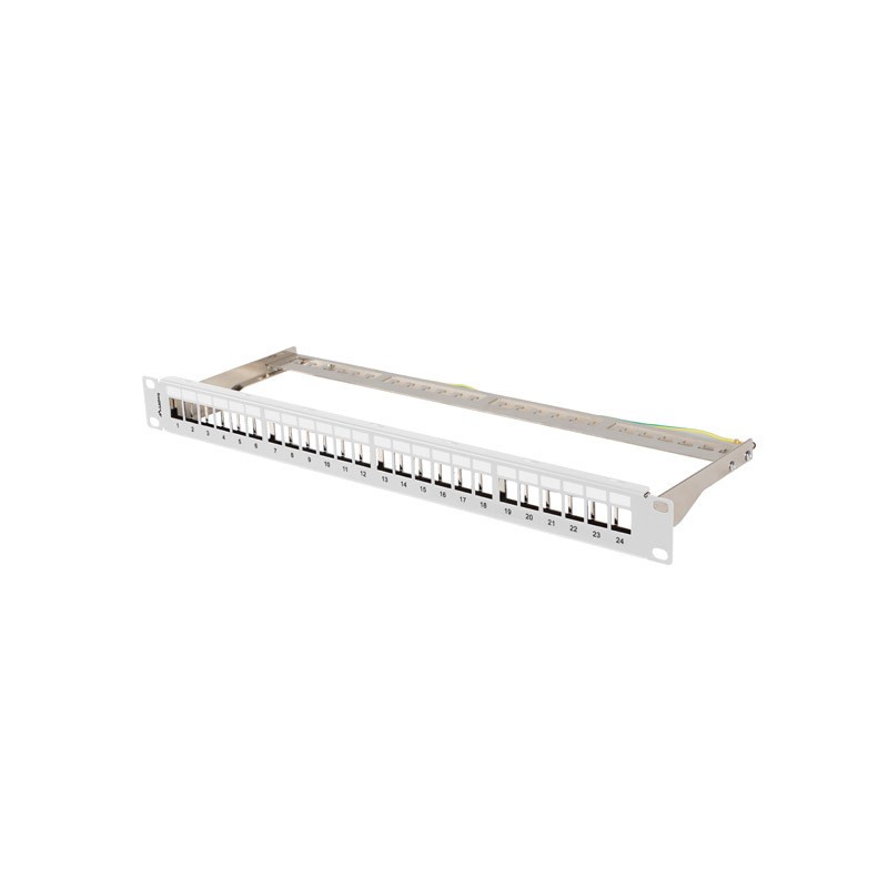 PATCH PANEL PRÁZDNÝ 24 PORTŮ 1U 19" FTP PRO MODULY KEYSTONE ŠEDÝ LANBERG