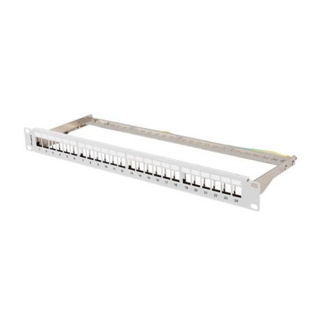 PATCH PANEL PRÁZDNÝ 24 PORTŮ 1U 19" FTP PRO MODULY KEYSTONE ŠEDÝ LANBERG