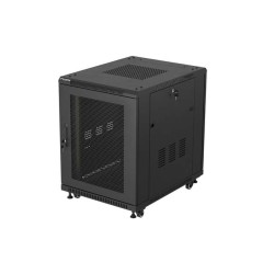 19" VOLNĚ STOJÍCÍ RACKOVÁ SKŘÍŇ 15U/600X800 (FLAT PACK) SE SÍŤOVÝMI DVEŘMI ČERNÁ LANBERG