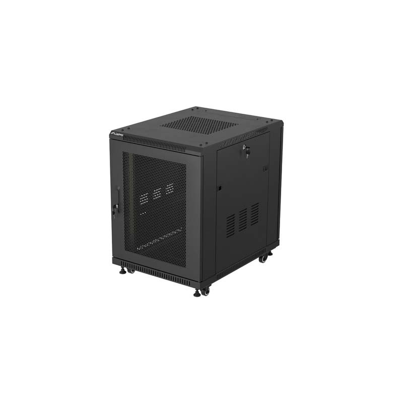 19" VOLNĚ STOJÍCÍ RACKOVÁ SKŘÍŇ 15U/600X800 (FLAT PACK) SE SÍŤOVÝMI DVEŘMI ČERNÁ LANBERG
