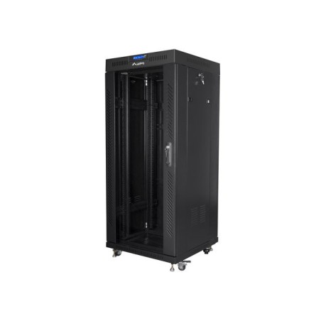 19" VOLNĚ STOJÍCÍ RACKOVÁ SKŘÍŇ 27U/600X600 (FLAT PACK) S PROSKLENÝMI DVEŘMI LCD ČERNÁ LANBERG V2