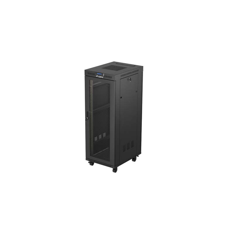 19" VOLNĚ STOJÍCÍ RACKOVÁ SKŘÍŇ 32U 600X800 ČERNÁ LCD PERFOROVANÁ DVÍŘKA LANBERG (PLOCHÉ BALENÍ)