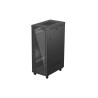19" Volně stojící racková skříň 32U 600X1000 černý Lanberg LCD skleněné dveře (ploché balení)