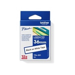 BROTHER TZE261 - kazeta TZ šířky 36mm, laminovaná TZE-261, bílá/černé písmo