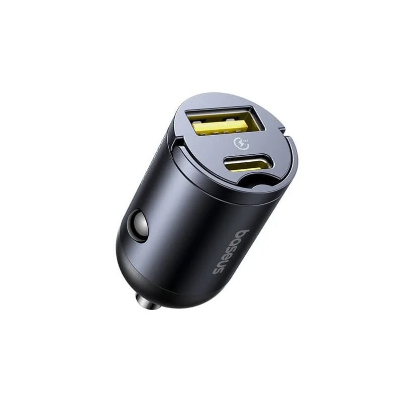 Baseus Tiny Star Mini Nabíječka do Auta USB-A/USB-C 30W Cosmic Black