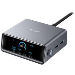 Anker Prime Nabíjecí Základna/ 250W/ 4x USB-C/ 2x USB/ GaN Prime/ stříbrná