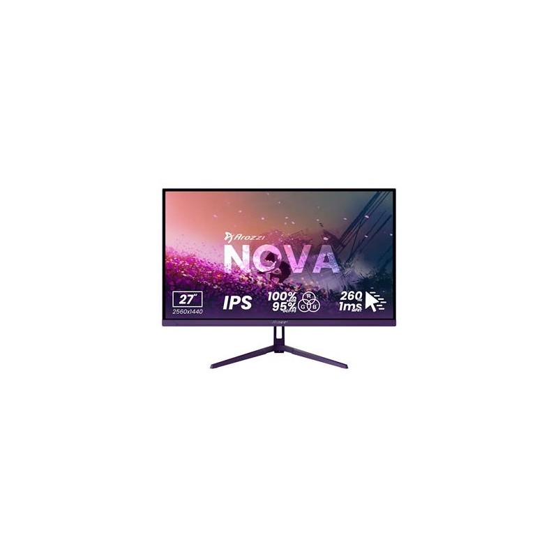 AROZZI NOVA herní monitor 27" 27T2K260 Purple/ LED/ 2560x1440/ 260Hz/ IPS/ 1000:1/ 1ms/ 2xHDMI/ 2xDP/ fialový