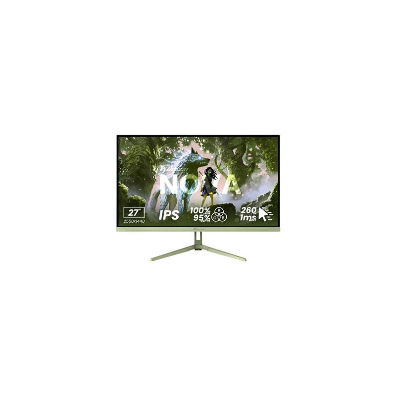 AROZZI NOVA herní monitor 27" 27T2K260 Forest Green/ LED/ 2560x1440/ 260Hz/ IPS/ 1000:1/ 1ms/ 2xHDMI/ 2xDP/ zelený