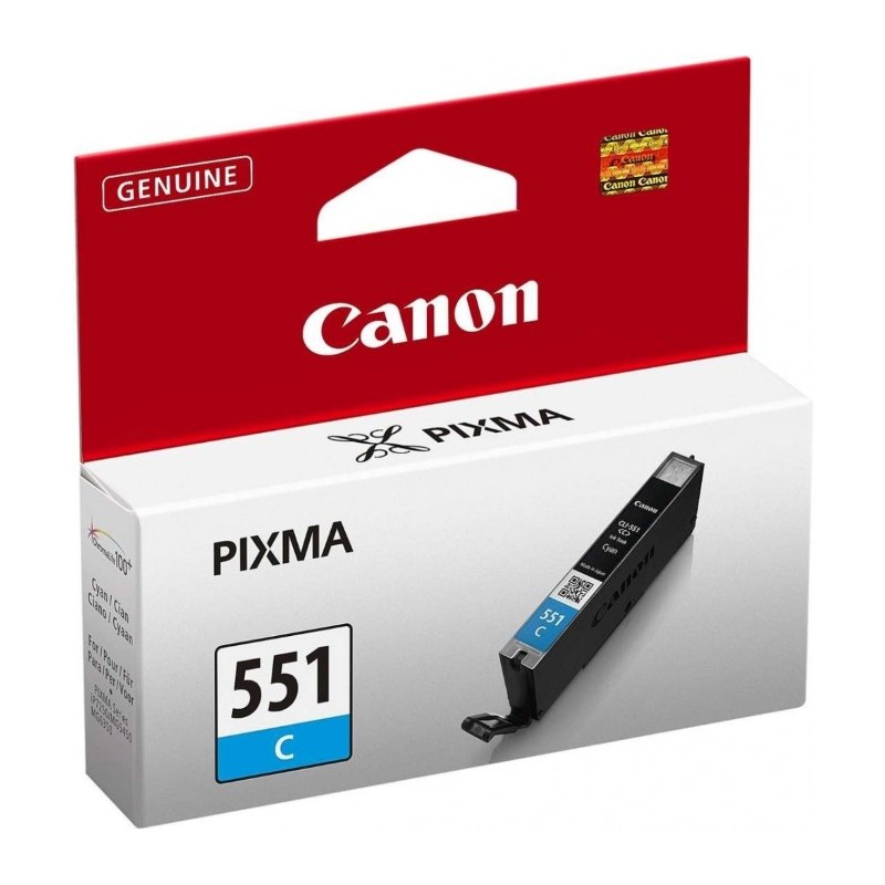 Canon CARTRIDGE CLI-551C azurová pro Pixma iP, Pixma iX, Pixma MG a Pixma MX 6850, 725, 7250, 925, 8750, 5450, 5550, 5650