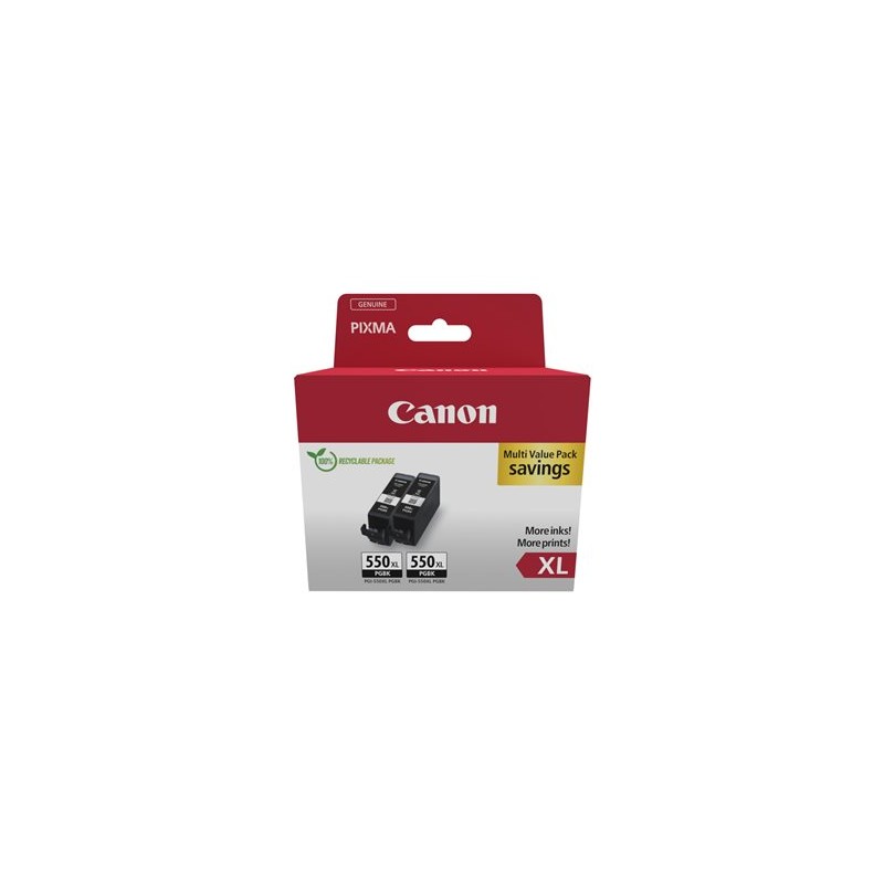 Canon CARTRIDGE PGI-550XL BK černá TWIN-PACK SEC pro iP7250,iP8750,iX6850,MX925,MX725,MG5450,MG5550,MG5655 (1000 str.)