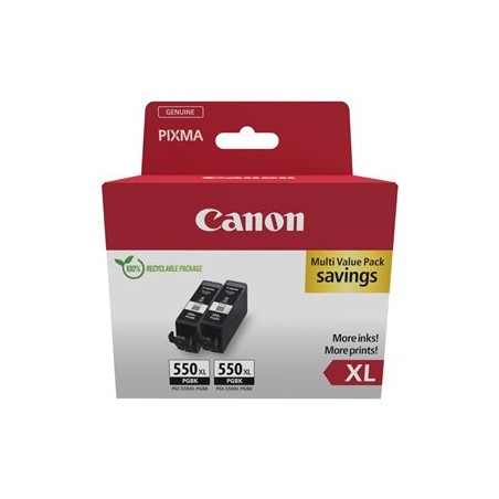 Canon CARTRIDGE PGI-550XL BK černá TWIN-PACK SEC pro iP7250,iP8750,iX6850,MX925,MX725,MG5450,MG5550,MG5655 (1000 str.)