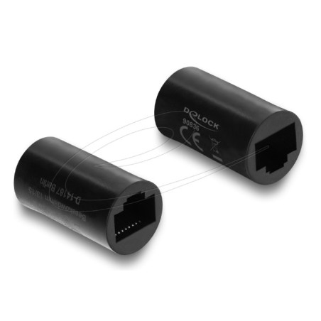 Delock - Sítový propojovací kabel - RJ-45 (F) do RJ-45 (F) - CAT 6 - cylindrical shape - cerná