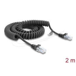 Delock - Sítový kabel - RJ-50 (M) do RJ-50 (M) - 2 m - 5 mm - UTP - CAT 5e - svinutý, provedení bez hrbolku - cerná