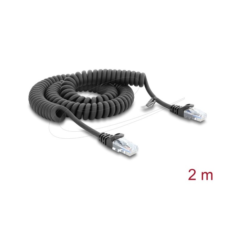 Delock - Sítový kabel - RJ-50 (M) do RJ-50 (M) - 2 m - 5 mm - UTP - CAT 5e - svinutý, provedení bez hrbolku - cerná
